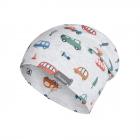 STERNTALER | Beanie reversibile da bambino con stampa di veicoli UV50+ grigio chiaro