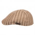 STETSON | Berretto piatto da uomo con look a righe in misto lino beige