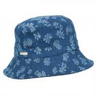 SEEBERGER | Cappello da pesca da donna in denim con motivo floreale blu