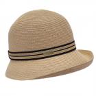SEEBERGER | Cloche da donna in paglia di carta con fascia decorativa nera naturale
