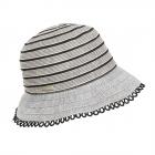 SEEBERGER | Cloche da donna vintage in misto cotone con bordo in pizzo grigio