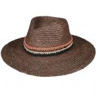 BARTS | Dawoor Damen Raffia Fedora Hut marrone scuro