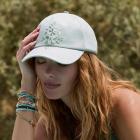 BARTS | Cappello con visiera da donna Smoothe con ricamo floreale verde chiaro