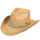 SCIPPIS | Cappello di paglia western con dettagli turchesi naturale