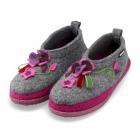 GIESSWEIN | Pantofole da montagna da donna Tangerh�tte in lana vergine con applicazioni floreali grigio