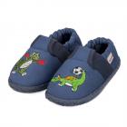 GIESSWEIN | Pantofole in cotone Axams per bambini con motivo dinosauri jeans.