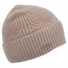 SEEBERGER | Berretto con risvolto e motivo a trecce in lana merino al 100% beige