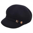 SEEBERGER | Cappellino da donna in feltro di lana con dettagli dorati nero