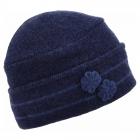 SEEBERGER | Berretto da donna in tweed e dettagli floreali blu