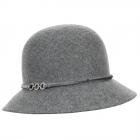 FASHION | CAPPELLO DA DONNA A CLOCHE CON NASTRO DI VELLUTO E CATENA D'ARGENTO grigio