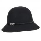 FASHION | CAPPELLO DA DONNA A CLOCHE CON NASTRO DI VELLUTO E CATENA D'ARGENTO nero
