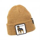 GOORIN KIDS | Motivo: HE BAD BOY BEANIE MINI Berretto da bambino in maglia con toppa Rottweiler marrone chiaro