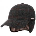 STETSON | Cappellino da baseball in lana con paraorecchie e protezione per la nuca antracite