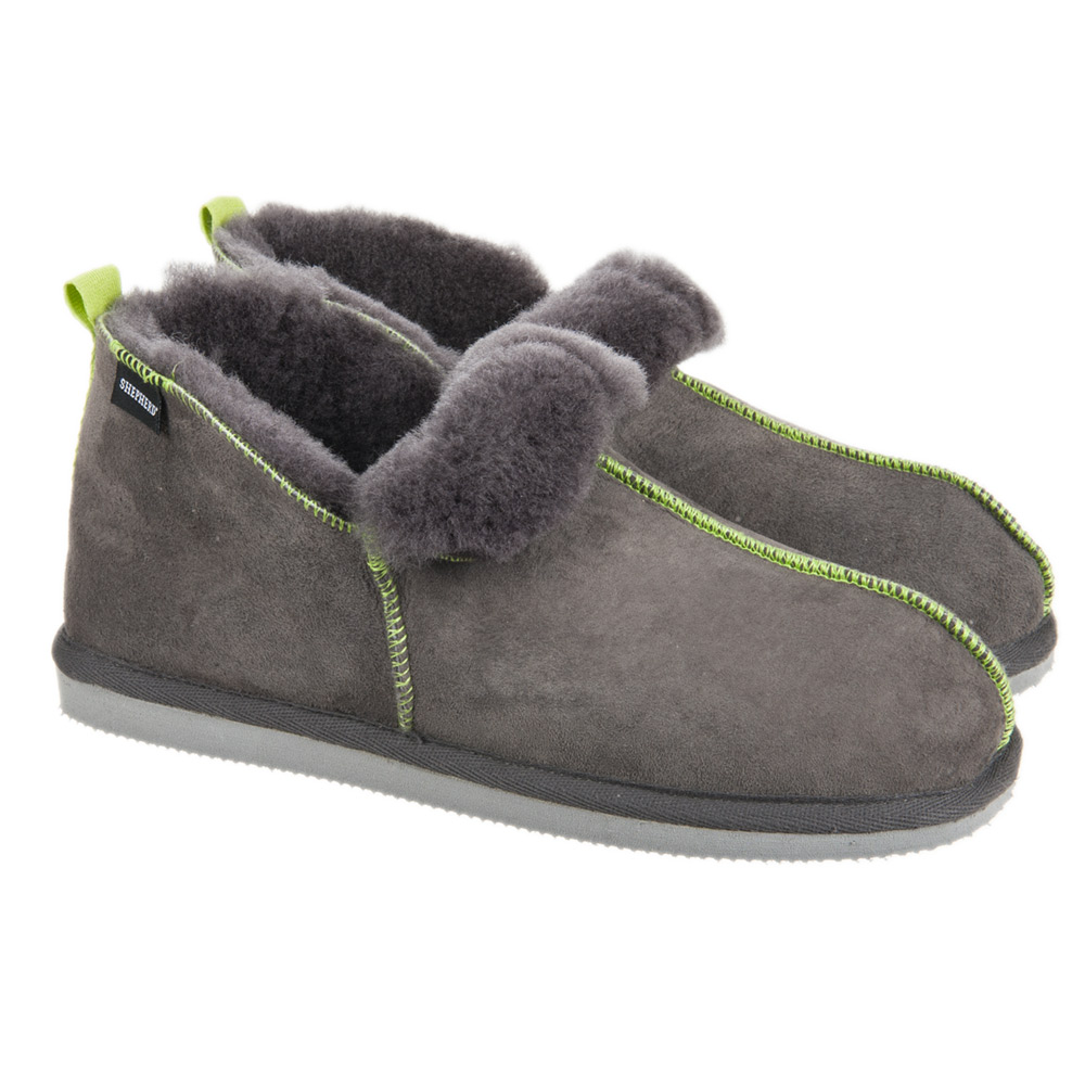 Hofbrucker Pantofole Calde In Pelliccia Di Agnello Marrone Con Suola Fissa - Materiale 100% Pelliccia - Taglia 43 EU, Colore Castagna